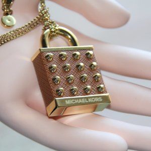 Michael Kors Heritage Padlock Pendant & Gold Chain